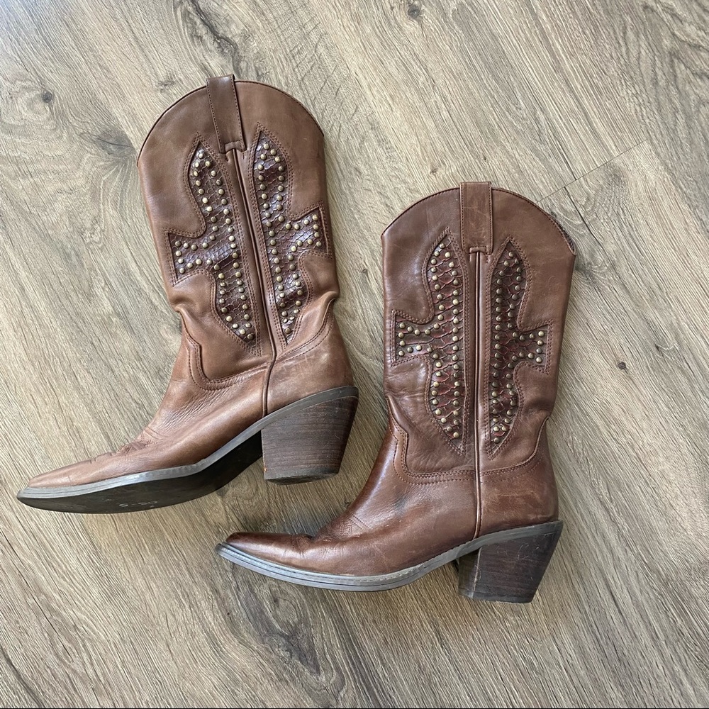 Bakers | Audrey Leather Brown Western Boots - Picture 4 of 11